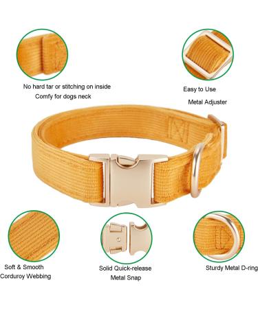 YUDOTE Ultra-Soft Natural Cotton Dog Collar for Large Dogs with Sensitive Skin - Orange L (1 Pack) - Buy Online on SooperMarket.com