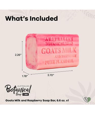 Australian Botanical Goats Milk Soap with Raspberry 6.6 oz | Shea Butter Enriched | All Skin Types | 1 Count - Buy Online on SooperMarket.com