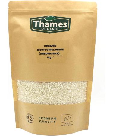 Thames Organic 1kg Organic Risotto Rice - Non-GMO, Vegan, Additive and Preservative-Free, Resealable Bag - Buy Online on SooperMarket.com