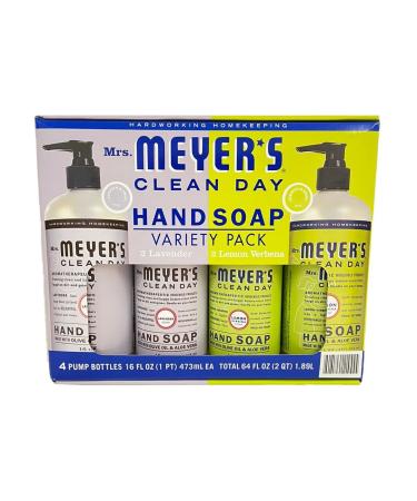 Mrs. Meyers Clean Day Hand Soap Variety Pack 16 Fl Oz 4 Pack Net Wt 64 Fl Oz 64 Oz ()