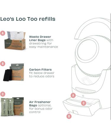 Leo's Loo Too Charcoal Replacement Bags | Bamboo Charcoal Odor Eliminators | Casa Leo - International Shipping Available - Buy Online on SooperMarket.com