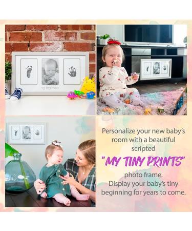 My Tiny Prints Newborn Baby Handprint and Footprint Kit - Baby Keepsake Frame with Ink Pad - Baby Shower Gift - 17 x 9.5 - Gray - Buy Online on SooperMarket.com
