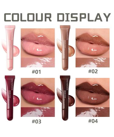 Buy 4 Colors Peptide Lip Tint Set - Hydrating Sheer Lip Gloss & High Shine Tinted Balm for Dry Lips - Buy Online on SooperMarket.com