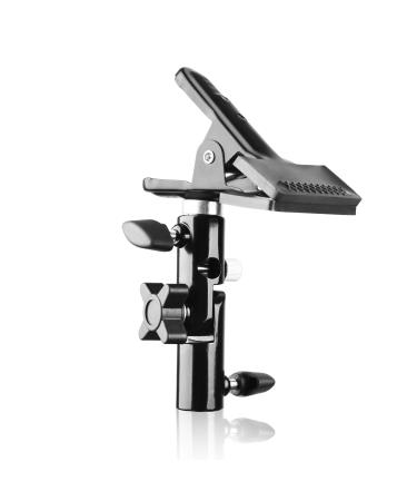 EMART Photography Reflector Holder for Light Stand, Photo Video Studio 5/8" Heavy Duty Metal Clamp Holder, Light Stand Clip Mount with Umbrella Hole for Lighting Reflector Diffuser 1 PACK