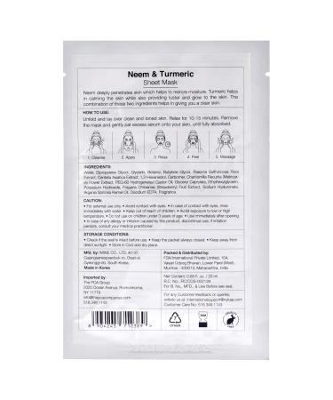 Buy Nykaa Naturals Skin Secrets Bubble Sheet Mask | Neem & Turmeric - Blemish-Free Hydrating Facial Mask - 0.67 oz - International Shipping Available - Buy Online on SooperMarket.com