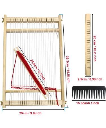 Wooden Multi-Craft Weaving Loom Kit - Large Frame 9.85x15.75x1.3inch - DIY Hand-Knitting Machine for Kids & Adults - White Tapestry Loom with Loom Stick Bar - Beginner-Friendly Handcraft Loom - Buy Online on SooperMarket.com