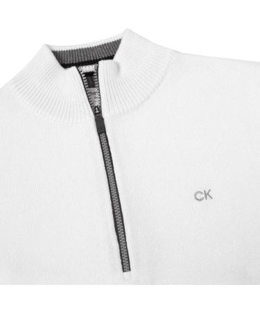 Calvin Klein Golf Men's Cotton Sweater - White - XL | Premium Quality Golf Apparel - International Shipping Available - Buy Online on SooperMarket.com