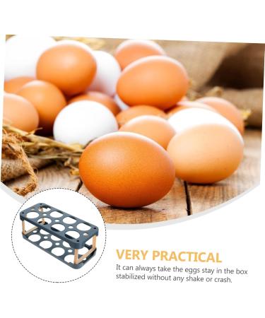 OSALADI Box Egg Carton Egg Holder Bandejas Para Comida Cutlery Tray Household Refrigerator Plastic re-usable Blue 22.3X10.1X8.9CM - Buy Online on SooperMarket.com