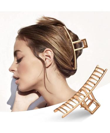 6 Pack Large Metal Hair Claw Clips - Non-slip Gold & Silver Fashion Accessories for Women - Buy Online on SooperMarket.com