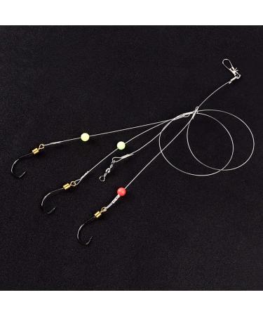 Dyxssm Stainless Steel Fishing Hooks with Leader Rigging - 3 Hook Line Rig for Fishing, 10# Style-b - Buy Online on SooperMarket.com