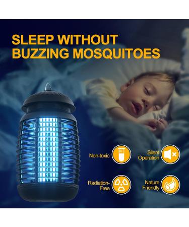4200V Electric Bug Zapper - High Powered Waterproof Mosquito Trap for Indoor and Outdoor Use - Fly Control for Home, Kitchen, Backyard, Camping - Black - Buy Online on SooperMarket.com