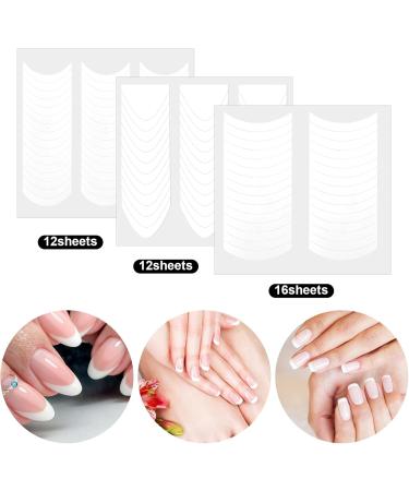 40 Sheets Self-Adhesive French Manicure Nail Stickers - DIY Nail Art Tips & Guides for Perfect French Tips - Buy Online on SooperMarket.com