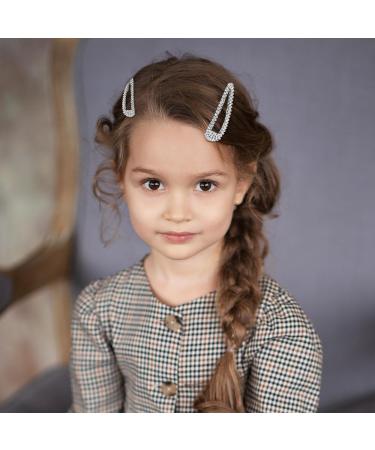 4PCS Silver Rhinestone Snap Hair Clips for Women - Shining Metal Hair Clips - Buy Online on SooperMarket.com