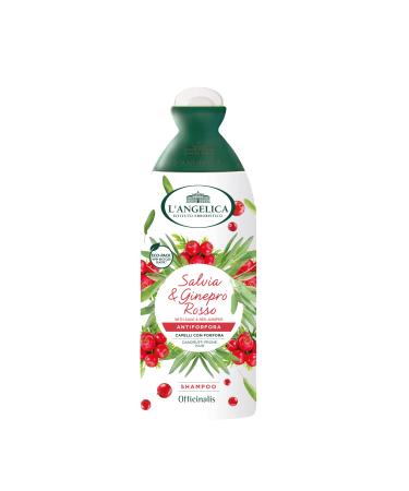 L'Angelica: "Officinalis" Antidandruff Shampoo with Sage and Red Juniper - 8.8 Fluid Ounce (250ml) Bottle Italian Import