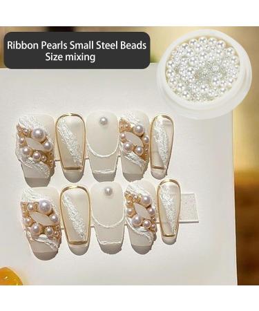 Half Round Nails Art Pearls Flatback Pearls Nail Nails Art Metal Ball Nail Caviars Beads Nails Art Supplies Nails Art Metal Ball - Buy Online on SooperMarket.com