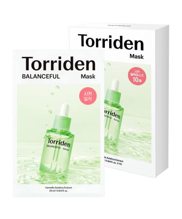 Torriden BALANCEFUL Cica Facial Sheet Masks (10 Sheets) - Gotu Kola Infused Facial Mask for Soothing  Calming  Balancing  and Nourishing with Centella Asiatica  Hyaluronic Acid  and Panthenol