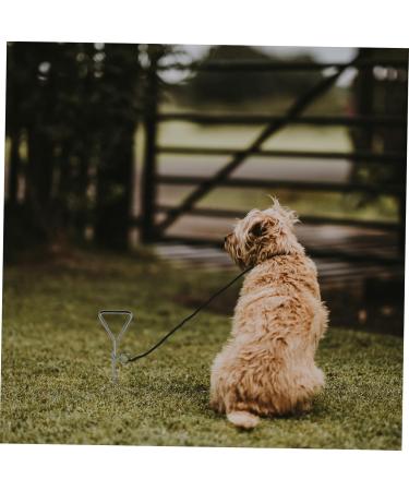 Angoily 3-Piece Dog Coupling Ground Anchor - Chrome Plated Metal Pet Tie Set (42x8.5x4cm) - Durable Silver Pet Accessories - Buy Online on SooperMarket.com