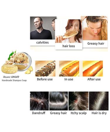 Organic Ginger Hair Regrowth Shampoo Bar - 2pcs 65g | Promotes Hair Growth & Anti-Hair Loss | Natural & Organic Ingredients - Buy Online on SooperMarket.com