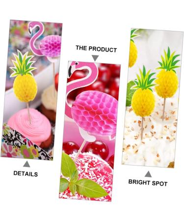 OFFSCH 19pcs Baking Decoration Insert Cake Topper Toppers Para Comida Cake Decor Topper Flamingo Cake Insert Decoration Fruit Cake Cupcake Three-dimensional Paper 3d Decorative Sign - Buy Online on SooperMarket.com