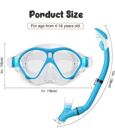 Tongtai Kids Snorkeling Gear Set - Snorkel Mask & Dry Snorkel - Light Blue - Buy Online on SooperMarket.com