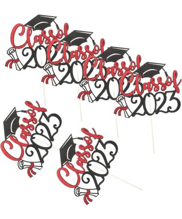 Warmhm 12 Pcs 2023 Graduation Arrangements Mw Graduation Party Cake Topper Graduation Dessert Toppers Graduation Picks Decor Ornament Grad Party Cupcake Topper Cake Supplies Paper Cup Red - Buy Online on SooperMarket.com