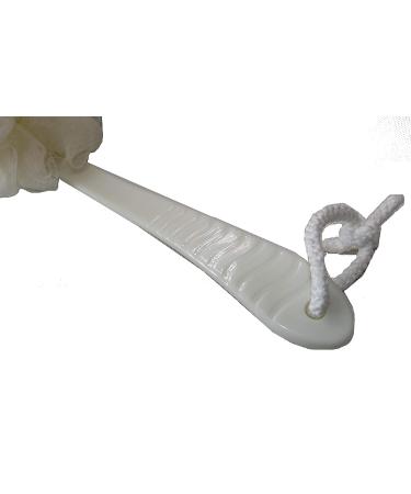 Long Handled Mesh Soft Body Puff Brush for Seniors, Disabled Patients, Pregnant & Arthritis Sufferers - White - Buy Online on SooperMarket.com