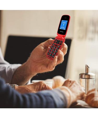 USHINING GSM Senior Flip Phone - Large Button Emergency Call 1.77 Color Display - No Contract - Red - Buy Online on SooperMarket.com