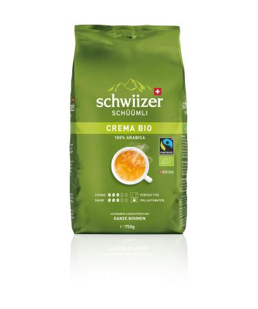 Schwiizer Sch mli Crema organic bean coffee 750g whole bean - intensity 3/5 - Medium roasting |Level 3 - Fairtrade certificate Schwiizer Sch mli Crema Bio Single