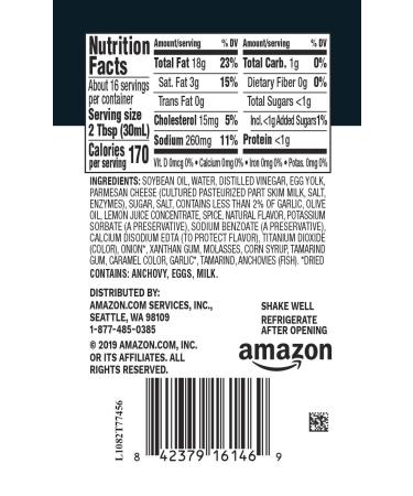 Happy Belly Creamy Caesar Dressing 16 Fl Oz - Amazon Brand - Pack of 1 - Buy Online on SooperMarket.com