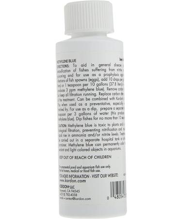 Kordon #37344 Methylene Blue 4-Ounce - Aquarium General Disease Prevention Treatment - Buy Online on SooperMarket.com