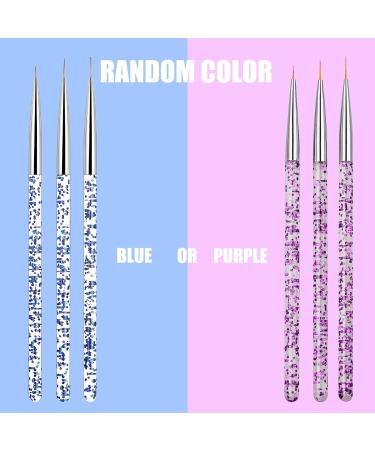 Hanyousheng 3 Pcs Nail Art Brushes Set - Fine Detail Paint Brush Pen for DIY & Professional Nail Art Design - Purple - Buy Online on SooperMarket.com