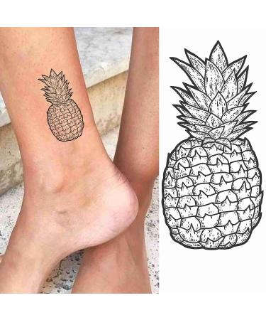 Dopetattoo Pineapple Hawaiian Temporary Tattoos - 6 Sheets for Men and Women | Neck, Arm, Chest Fake Tattoos - Buy Online on SooperMarket.com