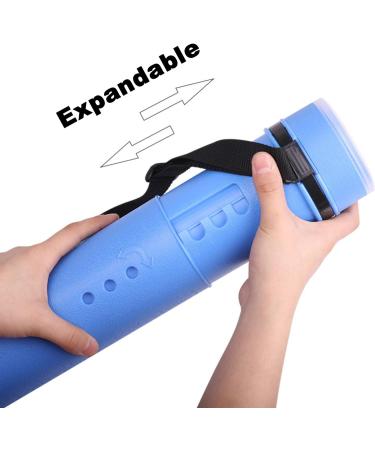 2-Pack Extendable Poster Tubes Expand from 24.5 to 40 with Shoulder Strap | Carry Documents Blueprints Drawings and Art | Blue and Yellow Portable Durable Round Storage Cases with Lids and Labels - Buy Online on SooperMarket.com