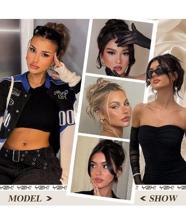 PORSMEER Claw Clip Ponytail Hair Extension - Short Black 10 inch Tousled Updo Bun for Women - Buy Online on SooperMarket.com