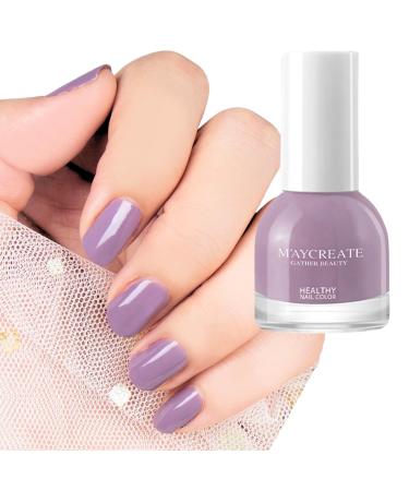 TBeautfave Purple Nail Polish Quick Dry Peel Off Nail Varnish Pastel Violet Long Lasting Nail Polish Water Based Natural Nail Polish for DIY Nail Art No Need Cure J49