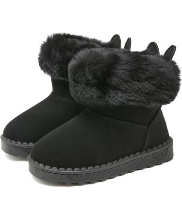 Yeeteepot Baby Girls Boys Winter Snow Boots - Warm Lined Plush Shoes | Anti-Slip Toddler Indoor Booties 3 UK Black - Buy Online on SooperMarket.com