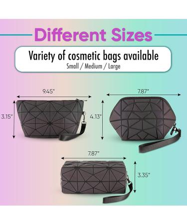 Pryzm Hexagonal Reflective 3D Effect Makeup Bag - Small Stylish & Durable | Perfect for Travel - Shop Internationally - Buy Online on SooperMarket.com