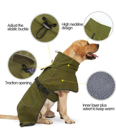 Heywean Waterproof Dog Jacket - Reflective Cold Weather Coat with Soft Fleece Lining for Indoor & Outdoor Camping & Hiking | Size L (1 Pack) - Ultimate Pet Protection - Buy Online on SooperMarket.com