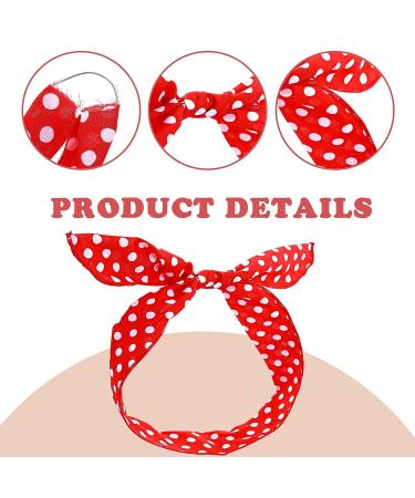 Lusofie Black Red Polka Dot Headband Set - Cute Bow Wire Bandana Headwrap for Women and Girls - Buy Online on SooperMarket.com
