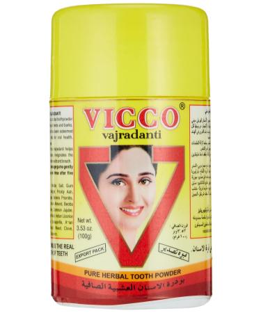Vicco Vajradanti Ayurvedic Herbal Tooth Powder 100g Export Pack by Vicco Labs