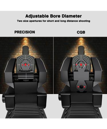 Premium QR-Laser Tactical Flip Up Iron Sights Set for Rifle | Low Profile Front Rear Red Dot | Picatinny & Weaver Rail Compatible - Buy Online on SooperMarket.com