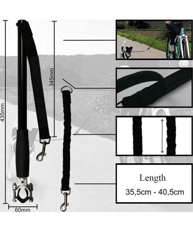 Hands-Free Dog Bicycle Leash for Training & Jogging | Ifcow Black Bike Leash for Dogs - Distance Holder & Coach - Buy Online on SooperMarket.com