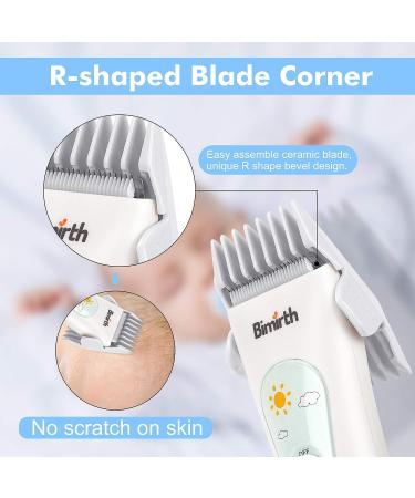 Bimirth Baby Children Hair Clippers | Cordless & Quiet with Safe Ceramic Blade | USB Rechargeable & Waterproof | 3 Guide Combs | White - S12 - Buy Online on SooperMarket.com