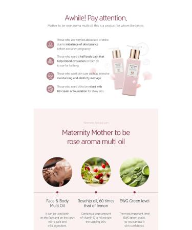 Buy Mongdies Maternity Rose Aroma Multi Oil - 200ml | Powerful Moisturizing Oil for Face & Body | Elastic Skin Solution | International Shipping - Buy Online on SooperMarket.com