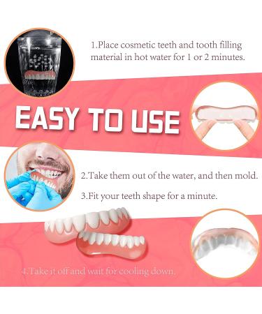 6 PCS Fake Teeth Veneers for Temporary Tooth Repair - Upper and Lower Jaw - Dental Veneers for Men and Women - Bright White Smile - W04 - Buy Online on SooperMarket.com