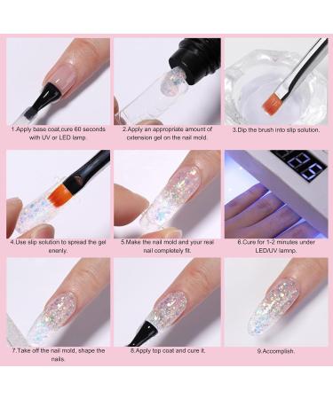 Gel Nail Polish Set with Lamp Starter Kit 3 Colors Pink Nude Gel Nail Polish Set Gel Nail Extension Kit No Wipe Base & Top Coat Gel Nail Kit Gift for Beginner DIY at Home - Buy Online on SooperMarket.com
