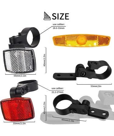 6 Pcs Bike Reflectors Front Rear Kit - Mountain Bike Safety Warning Accessories for Night Cycling - Orange Handlebar Seatpost Reflectors - Buy Online on SooperMarket.com