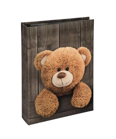 Hama Children's photo album (inserting album for inserting 200 photos in the 10x15 format photo book with 100 black pages baby album with teddy bear motif) Braun Teddy Klein Single