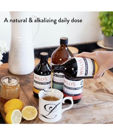Willy's ACV Organic Live Probiotic Apple Cider Vinegar Honey & Black Pepper (1 x 500ml) white & WILLY'S Raw Apple Cider Vinegar with Real Live Mother & Honey Glass Bottle 500 ml - Buy Online on SooperMarket.com