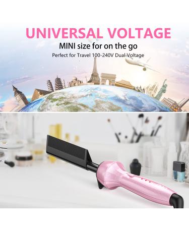 Dan Technology 500 High Heat Hot Comb Hair Straightener - Pink Dual Voltage Adjustable Temperature Electric Straightening Comb for Wigs - Professional Pressing Comb for African American Hair - Buy Online on SooperMarket.com